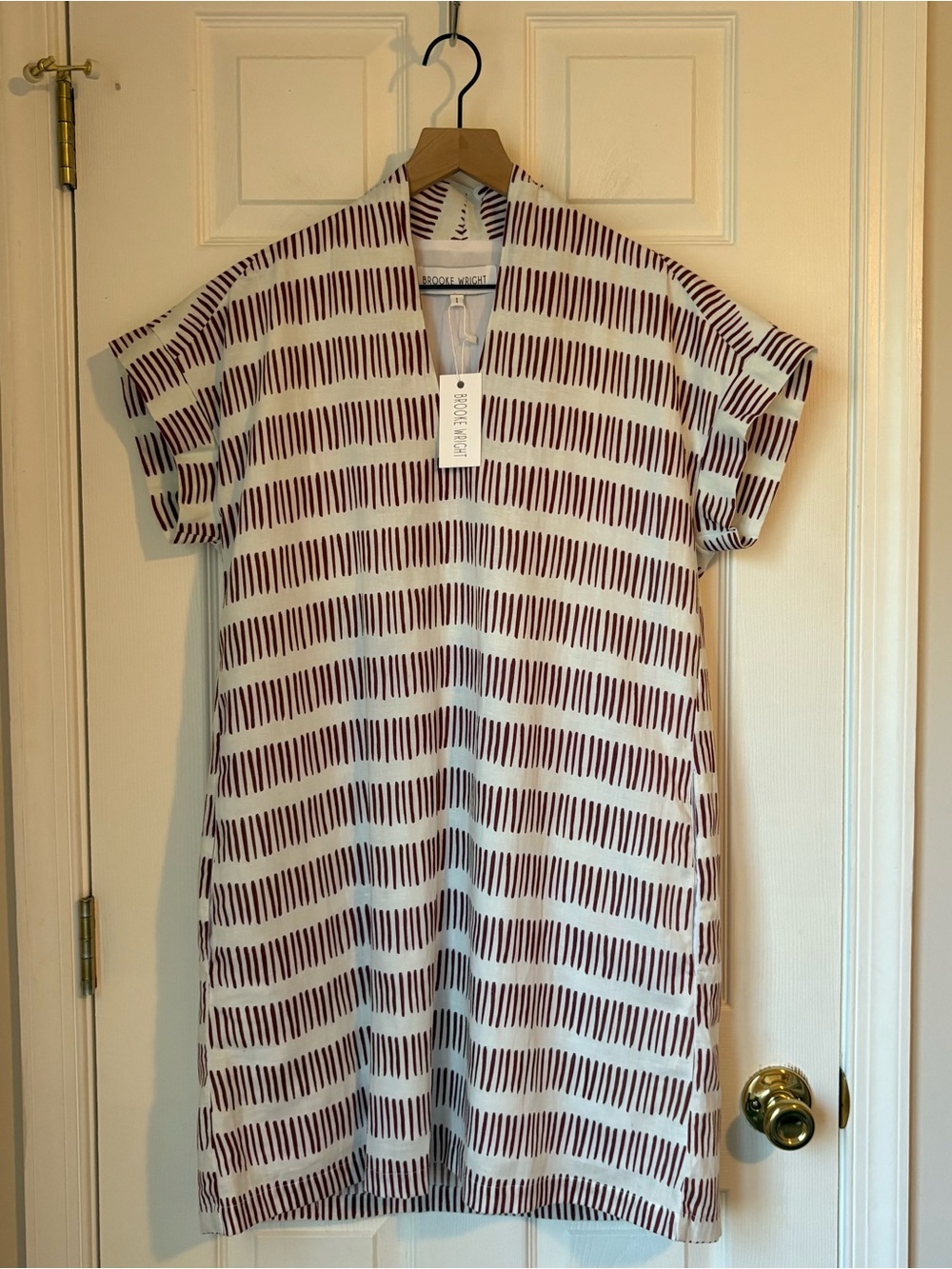Brooke Wright Nancy Game Day Dress, Maroon White, S ๐ - Picture 3 of 11